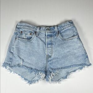 Levi’s 501 Cutoff Blue Jean Button fly Women Shorts Sz 27